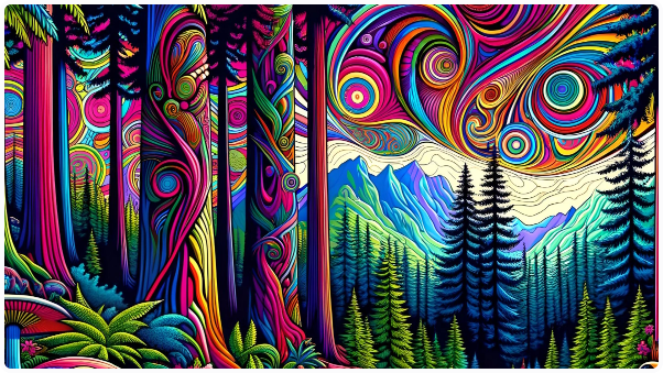 abstract art of a forest