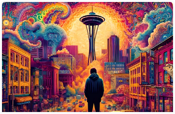 Man looking at a cityscape.