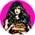 A woman with long hair holding a bowl of food