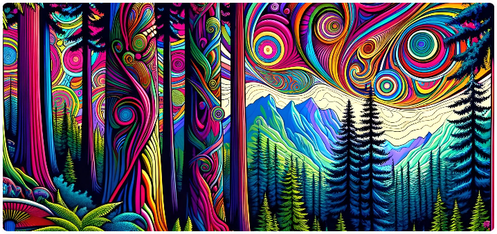 abstract art of a forest