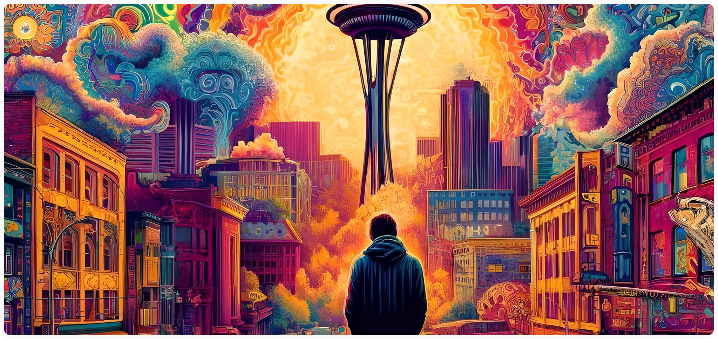Man looking at a cityscape.